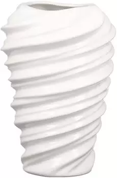 Casablanca Twist Vase Porzellan, weiß glänzend, 27cm (56353)