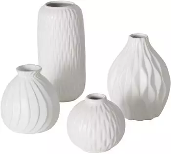 Boltze Zalina Vase matt-weiß, Porzellan, 4-teilig (2038306)