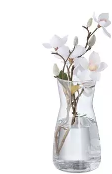 Relaxdays Blumenvase, Glas, rund, transparent, 20x10,5cm
