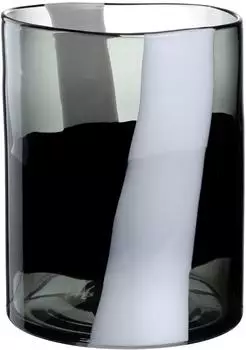 Leonardo Banda Nera Vase, Glas, zylindrisch, schwarz, 26cm (047517)