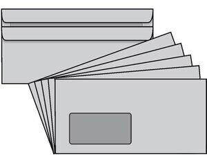 Mailmedia Briefumschläge 125 x 235mm grau mit Fenster 1000 Stück