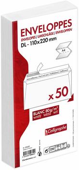 Clairefontaine Briefumschläge 5965C DIN lang weiß ohne Fenster 50 Stück