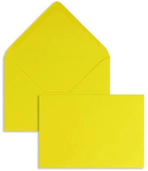 Blanke Briefhüllen GmbH Briefumschläge 110x156mm 120g/qm gummiert 100 Stück butterblumengelb (2502328)