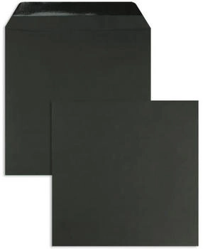 Blanke Briefhüllen GmbH Briefumschläge 220x220mm 120g/qm gummiert 100 Stück schwarz (2503913)