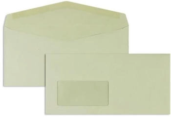 Blanke Briefhüllen GmbH Briefumschläge DINlang 75g/qm gummiert Fenster 1000 Stück grün (250801)