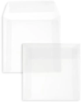 Blanke Briefhüllen GmbH Briefumschläge Offset transparent 125x125mm 90g/qm HK 100 Stück weiß (2501103)