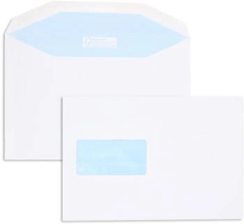 Blanke Briefhüllen GmbH Kuvertierhüllen 162x238mm 115g/qm gummiert Fenster 500 Stück weiß (2507172)