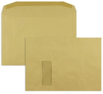 Blanke Briefhüllen GmbH Kuvertierhüllen C4 100g/qm gummiert Sonderfenster 250 Stück braun (2507204)