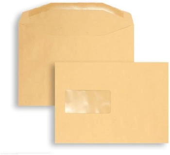 Blanke Briefhüllen GmbH Kuvertierhüllen C5 80g/qm gummiert Fenster 500 Stück braun (2507112)