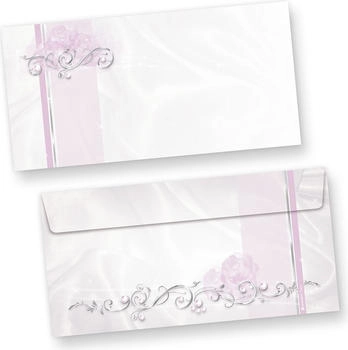Tatmotive Briefumschläge festlich silbergrau (50 Stück) Elegante DIN lang Kuverts, für Einladungen Hochzeit