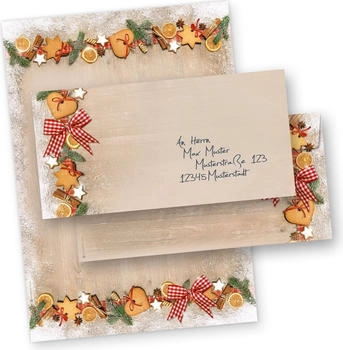 Tatmotive Briefpapier Set Weihnachten Landidylle A4 (25 Sets ohne Fenster)