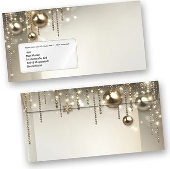 Tatmotive Weihnachtsumschläge Noblesse (250 Stück) Din lang mit Fenster selbstklebend