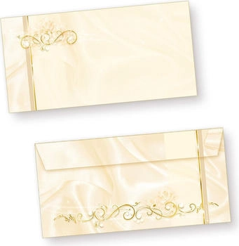 Tatmotive Briefumschläge creme (250 Stück) Elegante DIN lang Kuverts Umschläge für Einladungen Hochzeit