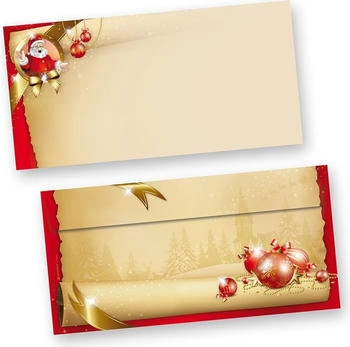 Tatmotive Umschläge Weihnachten Santa Claus (500 Stück) Din lang ohne Fenster Weinnachtsumschläge selbstklebend