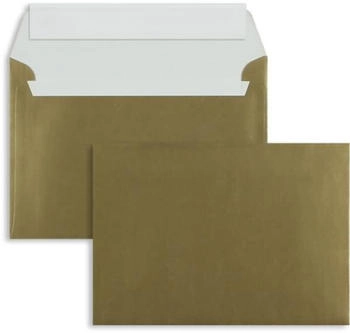 Blanke Briefhüllen GmbH Briefumschläge C4 130g/qm haftklebend 100 Stück gold (2504707)