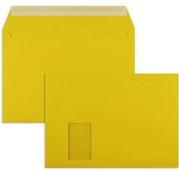 Blanke Briefhüllen GmbH Briefumschläge C4 120g/qm haftklebend Fenster 250 Stück goldgelb (250669)