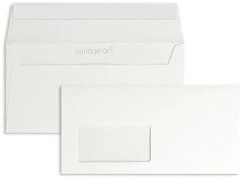 Blanke Briefhüllen GmbH Briefumschläge Conqueror Texture DINlang 120g/qm HK Fenster 500 Stück weiß (2501848)