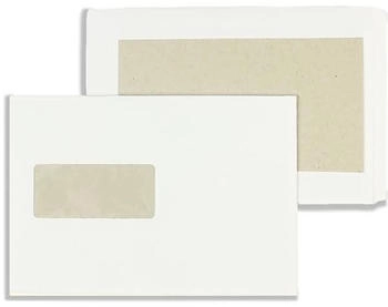 Blanke Briefhüllen GmbH Versandtaschen C5 150g/qm HK Fenster Papprückwand 125 Stück weiß (2507156)