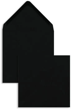 Blanke Briefhüllen GmbH Briefumschläge 155x155mm 100g/qm gummiert 100 Stück schwarz (2506004)