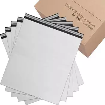 Verpacking 100 Versandtüten Coex Versandbeutel für Kleidung Versandtaschen 530x600mm [60my] (4131-VE1)