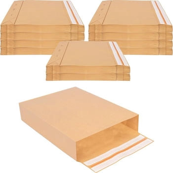 Verpacking 250 Faltentaschen 450x350x80mm mit Klotzboden, doppelte Haftklebung und Aufreißfaden (FT-KL450-350-80-VE250)
