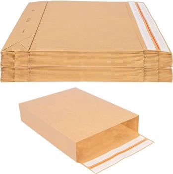 Verpacking 50 Faltentaschen 570x450x100mm mit Klotzboden, doppelte Haftklebung und Aufreißfaden (FT-KL570-450-100-VE50)