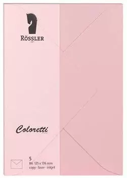 Rössler Papier Briefumschlag B6 rosa 5 Stück (220720523)