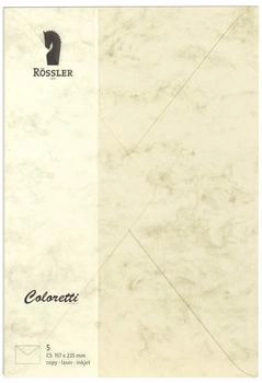 Rössler Papier Coloretti Briefumschläge C5 chamois marmora 5 Stück (220711506)