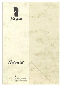 Rössler Papier Coloretti Briefumschläge B6 chamois marmoriert 5 Stück (220720506)