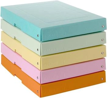 Falken PureBox Pastell DIN A4 Aufbewahrungsbox 40 mm hoch farbig sortiert 5 Stück (22001952000F)