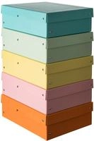 FALKEN PURE Aufbewahrungsbox 1250 Blatt pastellorange, pastellblau, pastellrosa,