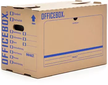 KK Verpackungen Officebox Archivbox mit Sichtfenster, stapelbar, braun, 160er-Pack (951725)