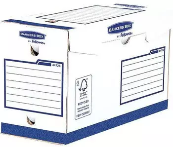 Bankers Box by Fellowes Archivbox Heavy Duty A4+, 150mm, 20er-Pack, Blau/Wei&szlig; (4472802)