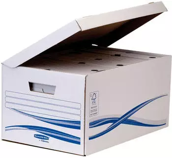 Bankers Box by Fellowes Bankers Box Basic Archiv-Klappdeckelbox Maxi 350x260x350mm wei&szlig;/blau, 10 St&uuml;ck (4460502)