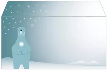 sigel Weihnachtsbriefumschläge "Polar Bear with Candle" gummiert DIN lang, 25 Stück (DU259)