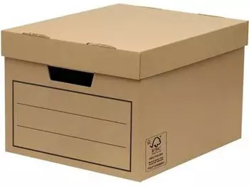 Bankers Box by Fellowes Aufbewahrungsbox mit Deckel, Karton, braun, 320x250x390mm, 10er-Pack (00154)