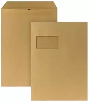 Posthorn Versandtasche C4 mit Fenster, selbstklebend, braun, 250 St&uuml;ck (05270336)