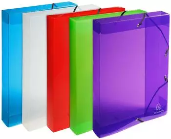 Exacompta Exabox Crystal Colours Ordnungsbox 40mm R&uuml;cken, Polypropylen, A4, 8er-Pack (59610E)