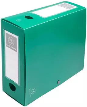 Exacompta Sammelbox mit Druckknopf, PP opak, grün, 100mm, A4 (59933E)