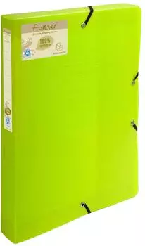 Exacompta Forever Archivbox mit Gummizug A4, R&uuml;cken 40mm, recyceltes PP, gr&uuml;n, 8er-Pack (553573E)