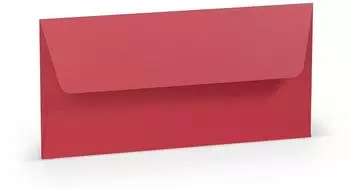 Rössler Papier Paperado Briefumschlag DL, 100g, rot gerippt, Seidenfutter, 50 Stück (16400236)