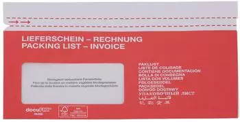 DocuFIX Begleitpapiertaschen Lieferschein-Rechnung C6/5, Papier, weiß/rot (2FHDP340212)