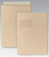Versandtasche DIN C4, haftklebend, Fenster, braun, 110 g/m2, 250 St&uuml;ck
