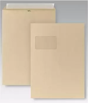 Posthorn Versandtasche DIN C4 mit Fenster, haftklebend, braun, 250 Stück (05270346)
