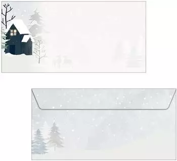 sigel Cozy Christmas Watercolor Weihnachts-Briefumschlag DIN lang, ohne Fenster (DU601)