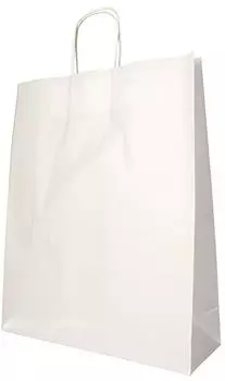 Papstar Papier-Tragetasche 400x320x120mm, weiß, gedrehter Tragegriff (88413)
