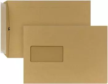 Posthorn Versandtasche C5 haftklebend mit Fenster braun 500 Stück (05440336)