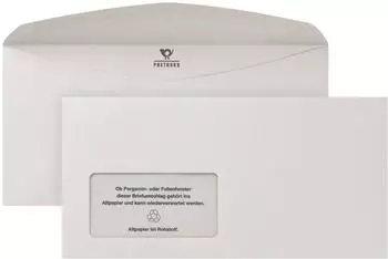 Bong Briefumschlag C6/5 mit Fenster, nassklebend, recycling grau, 80g/m², 1000 Stück (02526481)