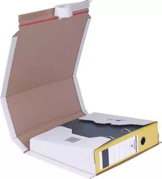 Smartboxpro Ordner-Versandverpackung A4 320x290x35-80mm haftklebend weiß, 20 Stück (211114620)