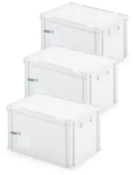 BRB Ordner-Archivboxen A4 breiter R&uuml;cken, wei&szlig;, 3er-Pack (7 Ordner/Box)